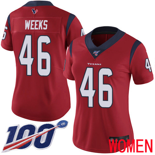 Houston Texans Limited Red Women Jon Weeks Alternate Jersey NFL Football #46 100th Season Vapor Untouchable->houston texans->NFL Jersey